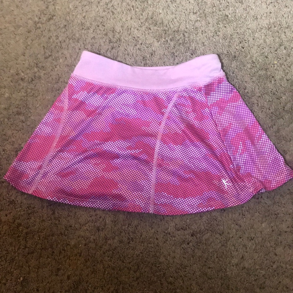 A pink and purple sport skirt